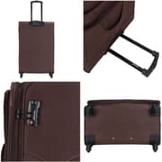 VIPTOUR Fabric Trolley 3-Piece Light Weight 4 Spinner Wheels Trolley Luggage Set 20/24/28 Inches Brown
