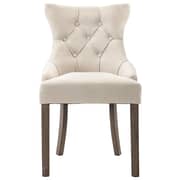 vidaXL Dining Chairs 2 pcs Beige Fabric