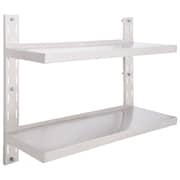 vidaXL 2-Tier Floating Wall Shelf Stainless Steel 100x30 cm