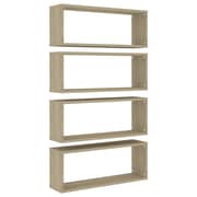 vidaXL Wall Cube Shelf 4 pcs Sonoma Oak 60x15x23 cm Engineered Wood