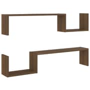 vidaXL Wall Shelves 2 pcs Brown Oak 100x15x20 cm Engineered Wood