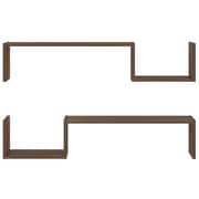 vidaXL Wall Shelves 2 pcs Brown Oak 100x15x20 cm Engineered Wood