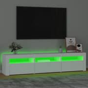 vidaXL TV Cabinet with LED Lights White 180x35x40 cm