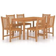 vidaXL 7 Piece Garden Dining Set Solid Teak Wood