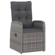 vidaXL 9 Piece Outdoor Dining Set with Cushions Poly Rattan Grey