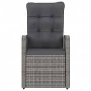 vidaXL 9 Piece Outdoor Dining Set with Cushions Poly Rattan Grey