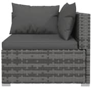 vidaXL 4 Piece Garden Lounge Set with Cushions Poly Rattan Grey