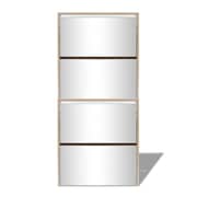 vidaXL Shoe Cabinet 4-Layer Mirror Oak 63x17x134 cm