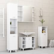 vidaXL Bathroom Cabinet White 30x30x179 cm Engineered Wood