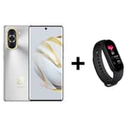 Huawei Nova 10 256GB Silver 4G Smartphone + Mycandy Smart Fitness Tracker