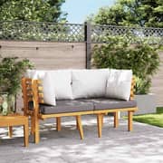 vidaXL 2-Seater Garden Sofa with Cushions Solid Acacia Wood