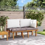 vidaXL 2 Piece Garden Lounge Set with Cushions Solid Acacia Wood