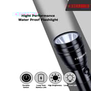 STARGOLD 2in1 Waterproof Rechargeable LED Flashlight Aircraft Aluminum Body 4000mah Li-Ion Battery Black