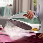 Philips 2600W Steam Iron, SteamGlide Plus Soleplate, Anti-Drip, Green/Gray - DST7012/76