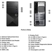 Dell Vostro 3910 Business Desktop- 12th Gen / Core i7-12700 / 1TB HDD+1TB SSD / 32GB RAM / Windows 11 / Black / International Version