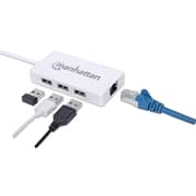 Manhattan Type-C To 3 Port USB 3.0 Hub With Network Adapter