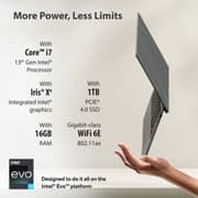 Asus Zenbook S 13 OLED (2023) Laptop - 13th Gen / Intel Core i7-1355U / 13.3inch 2.8K / 1TB SSD / 16GB RAM / Shared Intel Iris Xe Graphics / Windows 11 Home / English & Arabic Keyboard / Grey / Middle East Version - [UX5304VA-OLEDI7T]