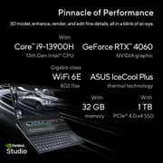 Asus Zenbook Pro 14 Duo OLED UX8402 (2023) Laptop - 13th Gen / Intel Core i9-13900H / 14.5inch 2.8K / 1TB SSD / 32GB RAM / 8GB NVIDIA GeForce RTX 4060 Graphics / Win 11 Home / English & Arabic Keyboard / Black / Middle East Version - [UX8402VV-OLEDI9TB]