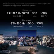 Asus Zenbook Pro 14 Duo OLED UX8402 (2023) Laptop - 13th Gen / Intel Core i9-13900H / 14.5inch 2.8K / 1TB SSD / 32GB RAM / 8GB NVIDIA GeForce RTX 4060 Graphics / Win 11 Home / English & Arabic Keyboard / Black / Middle East Version - [UX8402VV-OLEDI9TB]