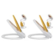 vidaXL Toilet Seats with Soft Close Lids 2pcs Plastic White and Yellow