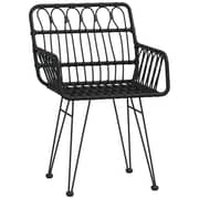 vidaXL 3 Piece Garden Dining Set Black Poly Rattan