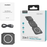 Choetech 3-in-1 Foldable Magnetic Wireless Charger Black
