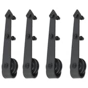 vidaXL Sliding Door Hardware Kit 2x183 cm Steel Black