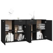 vidaXL Sideboard Black 160x36x75 cm Engineered Wood