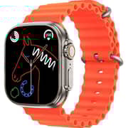 Glassology Ultra 45mm AMOLED Display, Fitness Tracking, Smartwatch, Orange