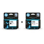 HP 305 Ink Cartridge Black + 305 Inkjet Cartridge Tri-Color Bundle