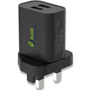 Evolt Dual Port Charger with USB-C Cable 1m Black