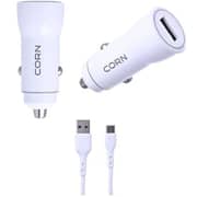 Corn Fast Charge Car Charger White
