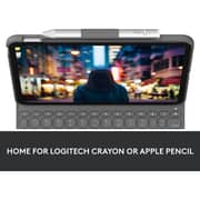 Logitech iPad (10th generation) Keyboard Case, Slim Folio with Integrated Wireless Keyboard English/Arabic Layout - Grey