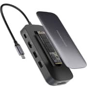 موزع منافذ الكل في واحد USB-C ووسيط تخزين ذو حالة ثابتة موديل PWSDHB256 من باور أولوجي