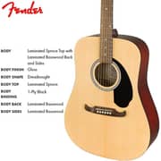 Fender Dreadnought WN Sunburst Acoustic Guitar FA-125
