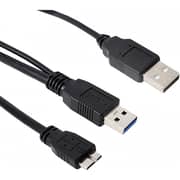 كابل كيندكس لتوصيل القرص الصلب الخارجي بمنفذ USB 2.0/3.0 بطول 50 سم باللون الأسود