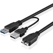 كابل كيندكس لتوصيل القرص الصلب الخارجي بمنفذ USB 2.0/3.0 بطول 50 سم باللون الأسود