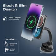 Promate Magnetic Wireless Car Charger Black