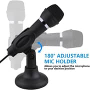 ميكروفون مكتبي يو اس بي قابل للتعديل 180 درجة من كيندكس 3.5 ملم، أسود