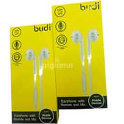 Budi EP102W Wired In Ear Headphone With Remote & Mic White