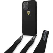 Ferrari On Track Silicone Case With Strap Black iPhone 12 Pro Max