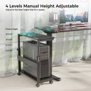 Eureka Ergonomic Height Adjustable Under Desk PC Tower Stand Black