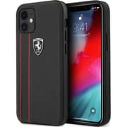 Ferrari Grained Leather Hard Case Black iPhone 12 Mini