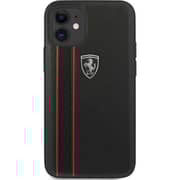 Ferrari Grained Leather Hard Case Black iPhone 12 Mini