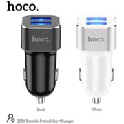 Hoco Double Ported Car Charger Metal White