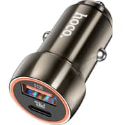 Hoco Car Charger Metal Grey