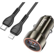 Hoco Car Charger Metal Grey