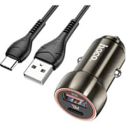 Hoco Car Charger Metal Grey