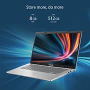 Asus X415 Laptop - 11th Gen / Intel Core i5-1135G7 / 14inch FHD / 512GB SSD / 8GB RAM / Shared Intel UHD Graphics / Windows 11 Home / English & Arabic Keyboard / Sliver / Middle East Version - [X415EA-EB512W]