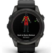 Garmin Fenix 7S Pro Sapphire Solar Edition Carbon Gray DLC Titanium with Black Band Smartwatch 42mm 010-02776-11